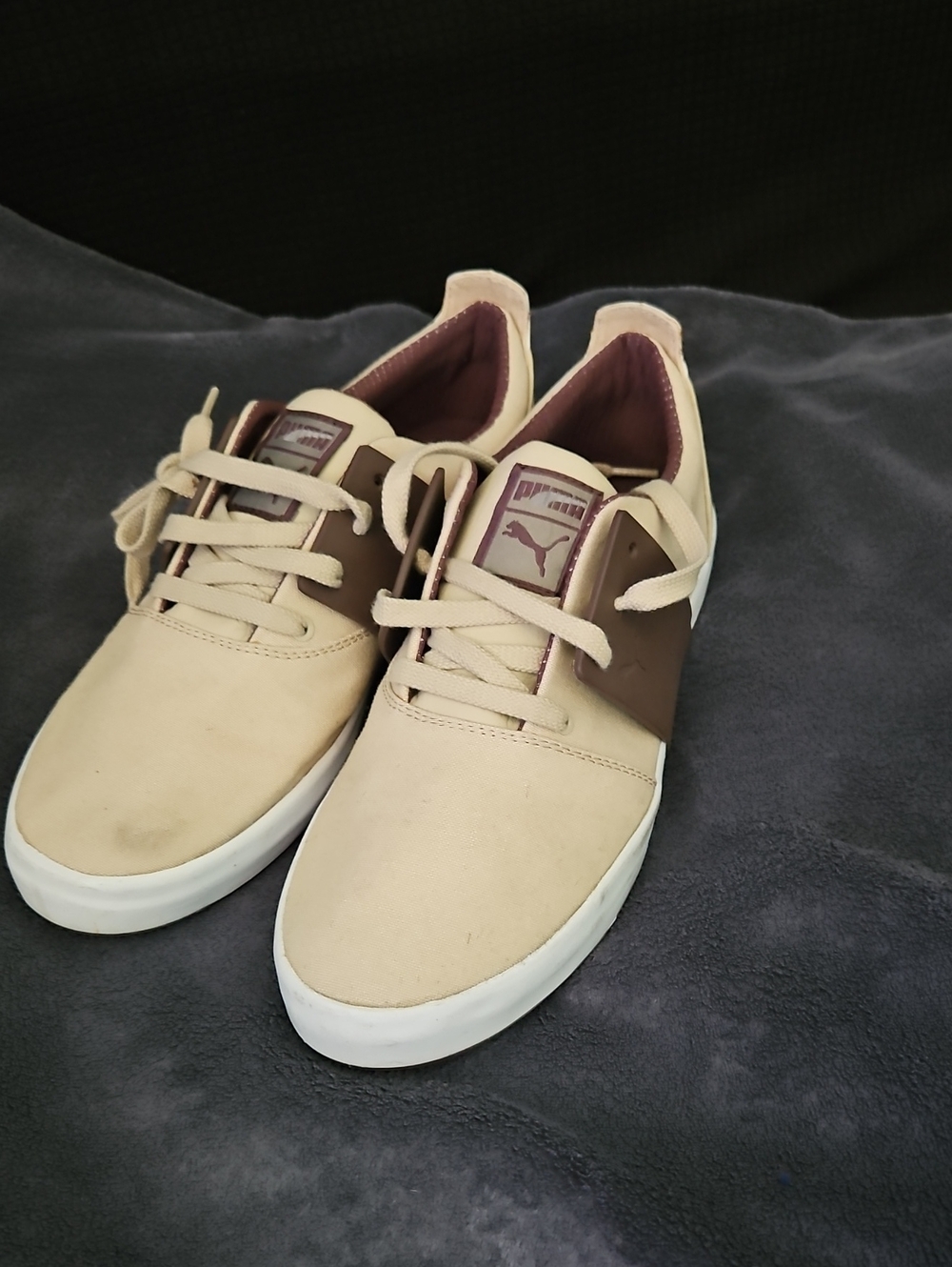 Puma Eco Ortholite El Ace Men’s Beige and Brown Low-Top Sneakers Sz 10